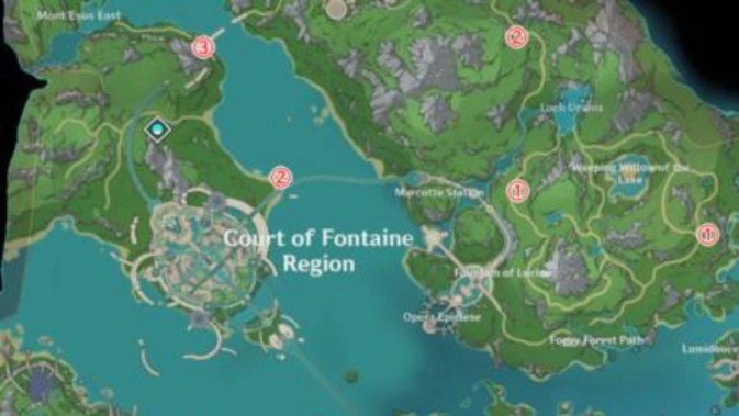 Bluecrown Finch adalah blue wild creature dalam game Genshin Impact/Foto: game8.co