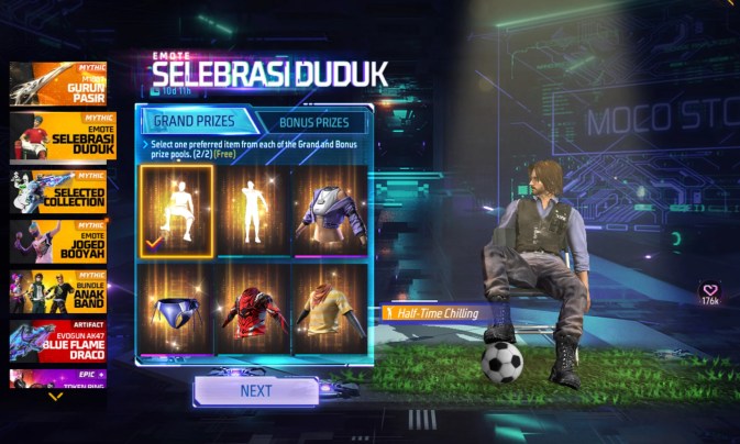 event emote selebrasi duduk ff timnas