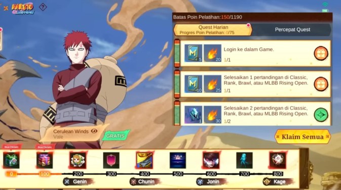 event gratis skin gaara