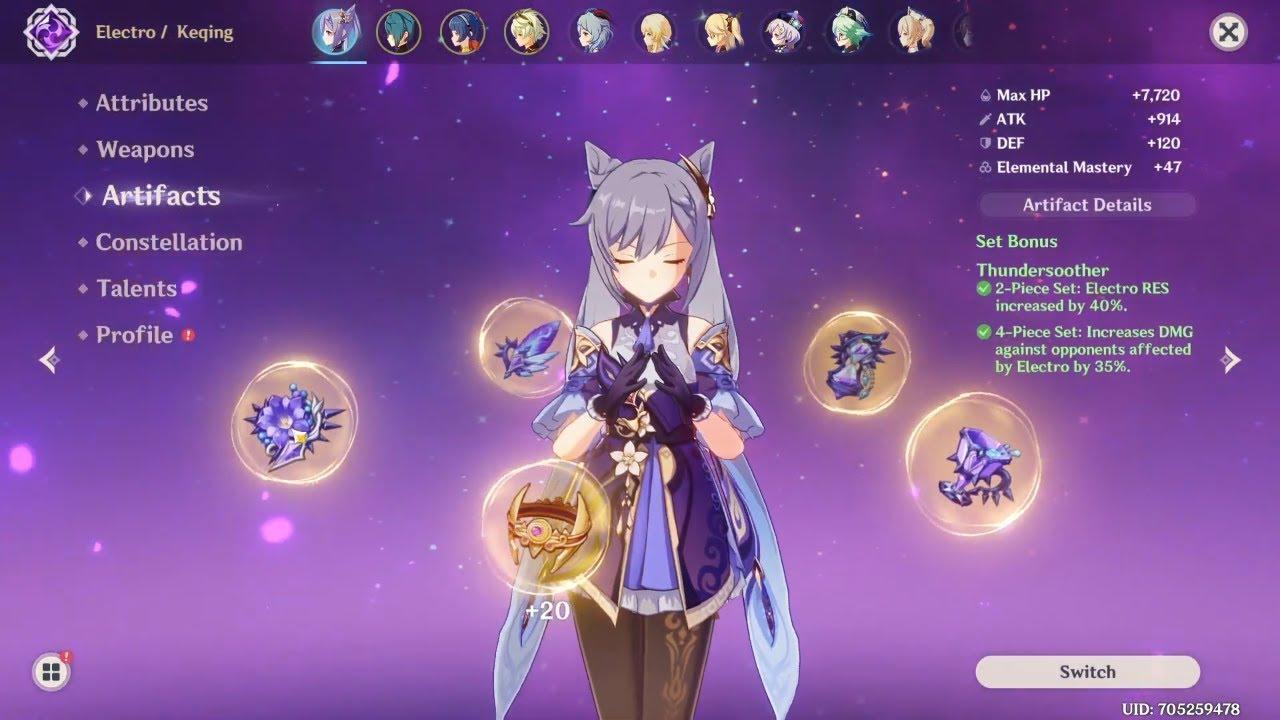 Build Keqing Genshin Impact: Senjata dan Artefak Terbaik 2023